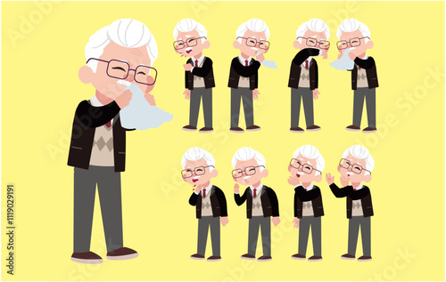 Sick old people with different symptoms