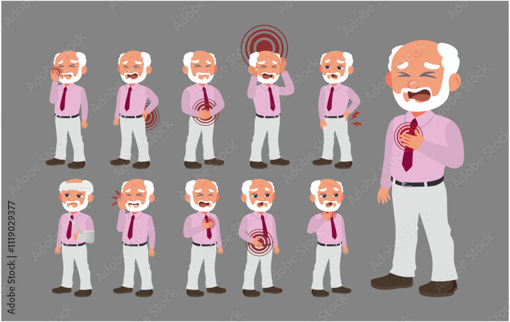 Sick old people with different symptoms Sick old people with different symptoms