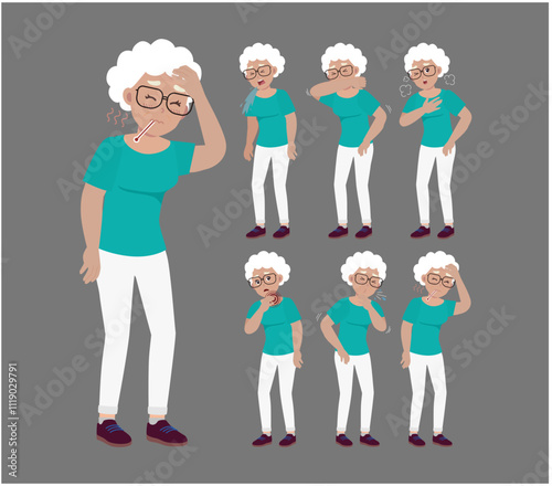 Sick old people with different symptoms