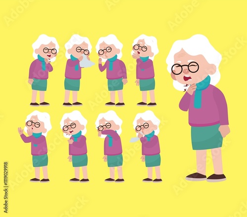 Sick old people with different symptoms