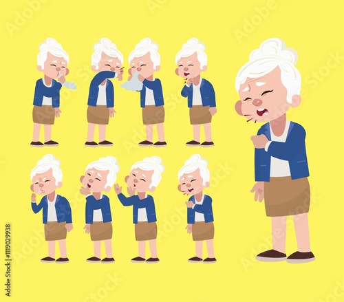 Sick old people with different symptoms