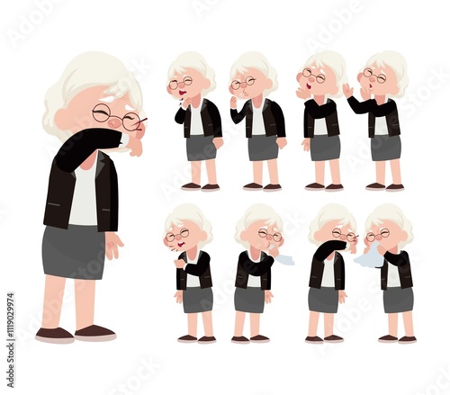 Sick old people with different symptoms