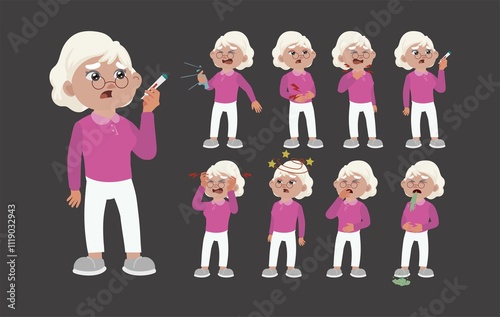 Sick old people with different symptoms