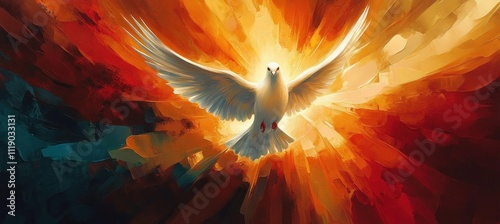 Dove of the Holy Spirit in Radiant Colors Abstract Expressionism photo