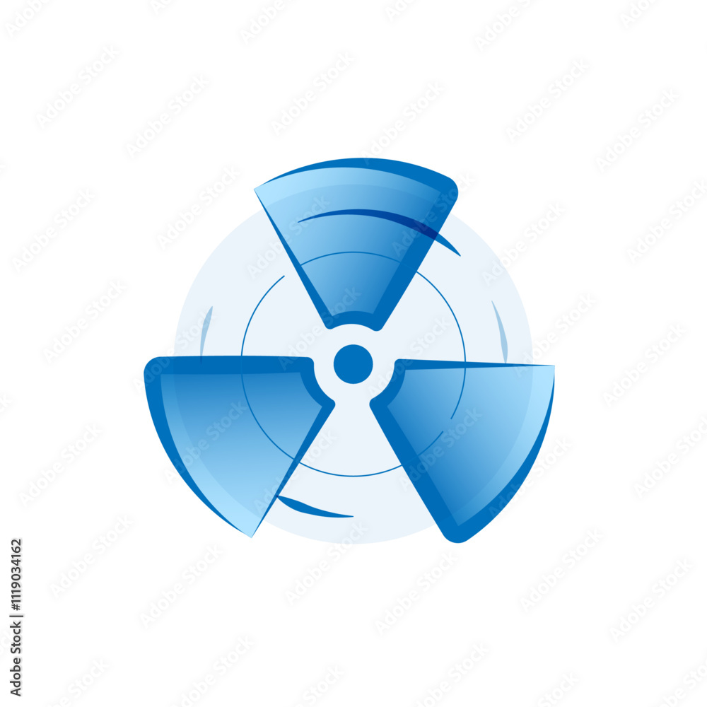illustration of a blue cooling fan with sleek, modern design. Perfect for representing cooling solutions, energy efficiency, air circulation, or home appliance themes. promotional materials illustration of a blue cooling fan with sleek, modern design. Perfect for representing cooling solutions, energy efficiency, air circulation, or home appliance themes. promotional materials