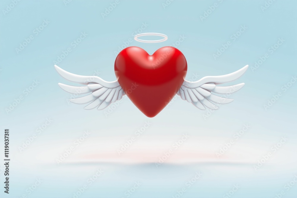 3D Red Heart with Angel Wings.generative AI
3D Red Heart with Angel Wings.generative AI