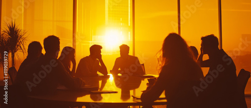 Golden Hour Brainstorming Session: Diverse Team Meeting