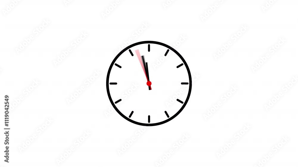 Analog clock animation on transparent background animated wall clock . clock with moving arrows Analog clock animation on transparent background animated wall clock . clock with moving arrows