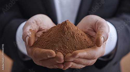 Cocoa Powder in Hands: A cl...