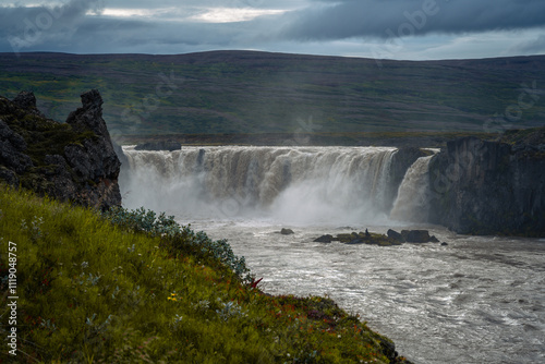 Waterfall Godafoss in Iceland