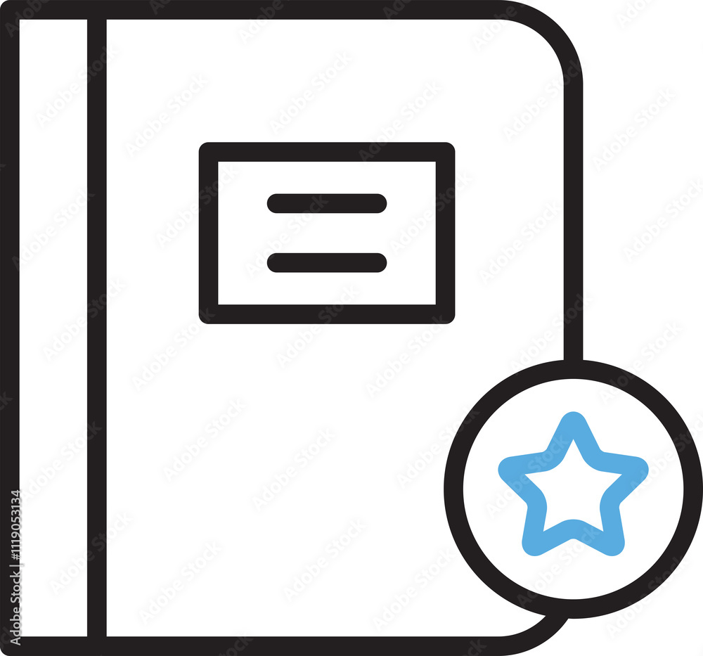 Book and Favorite Line Icon
