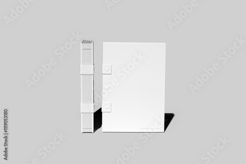 Blank book mockup with grey background to showcase your design to clients