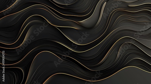 Elegant Golden Lines Enhance a Luxurious Black Background