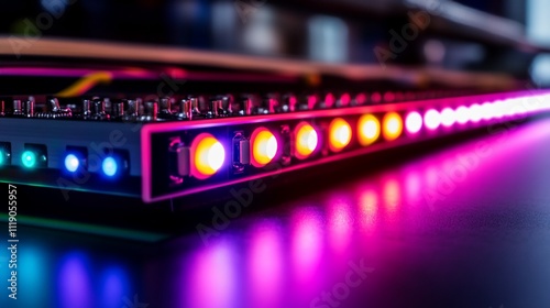 RGB LED strip light bar close-up.