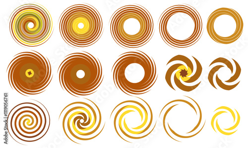 Kinetic abstract geometric yellow brown colors