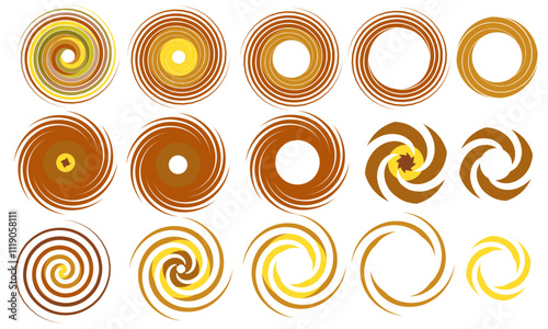 Kinetic abstract geometric yellow brown colors
