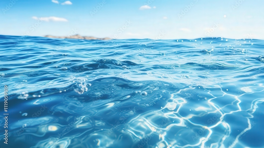 Gentle Waves at Tranquil Ocean Seascape Photography Bright Day Serene View Gentle Waves at Tranquil Ocean Seascape Photography Bright Day Serene View