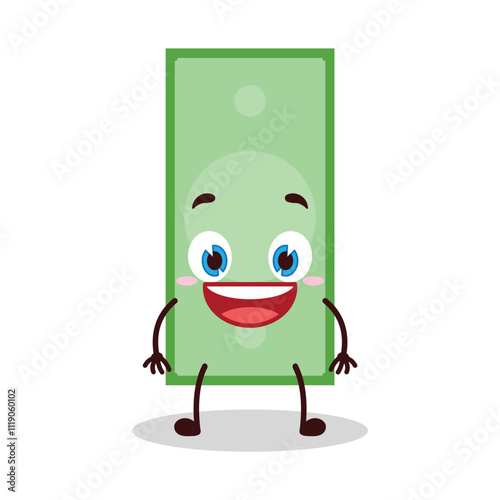 cute happy expression of paper money cartoon character