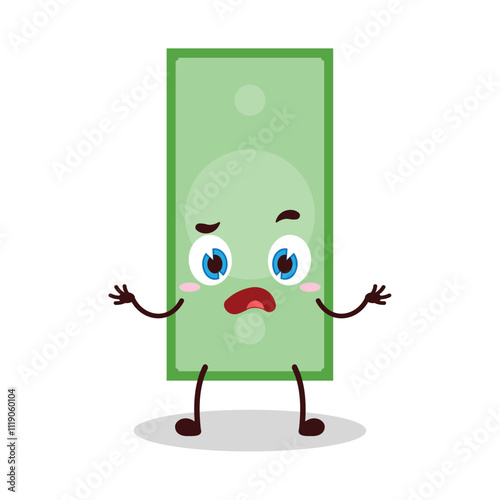 cute don't know expression of paper money cartoon character