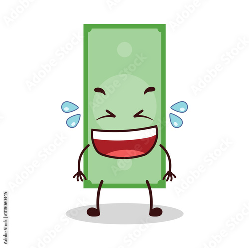 cute laugh out loud expression of paper money cartoon character
