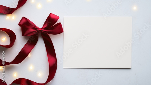 Red Ribbon and Blank Card: ...
