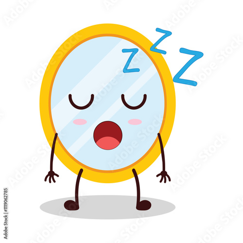 cute rest expression of mirror cartoon character