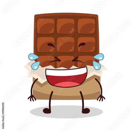 cute laugh out loud expression of yellow chocolate bar cartoon character
