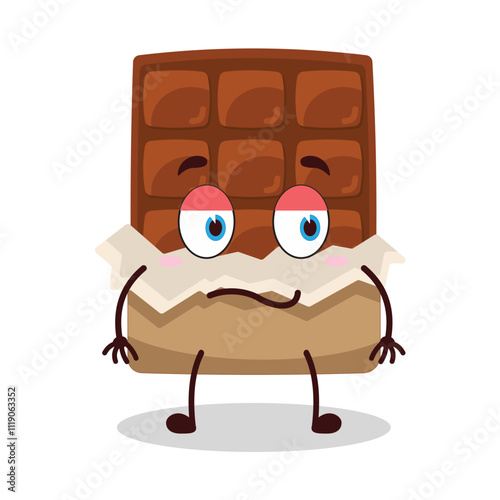 cute silent expression of yellow chocolate bar cartoon character