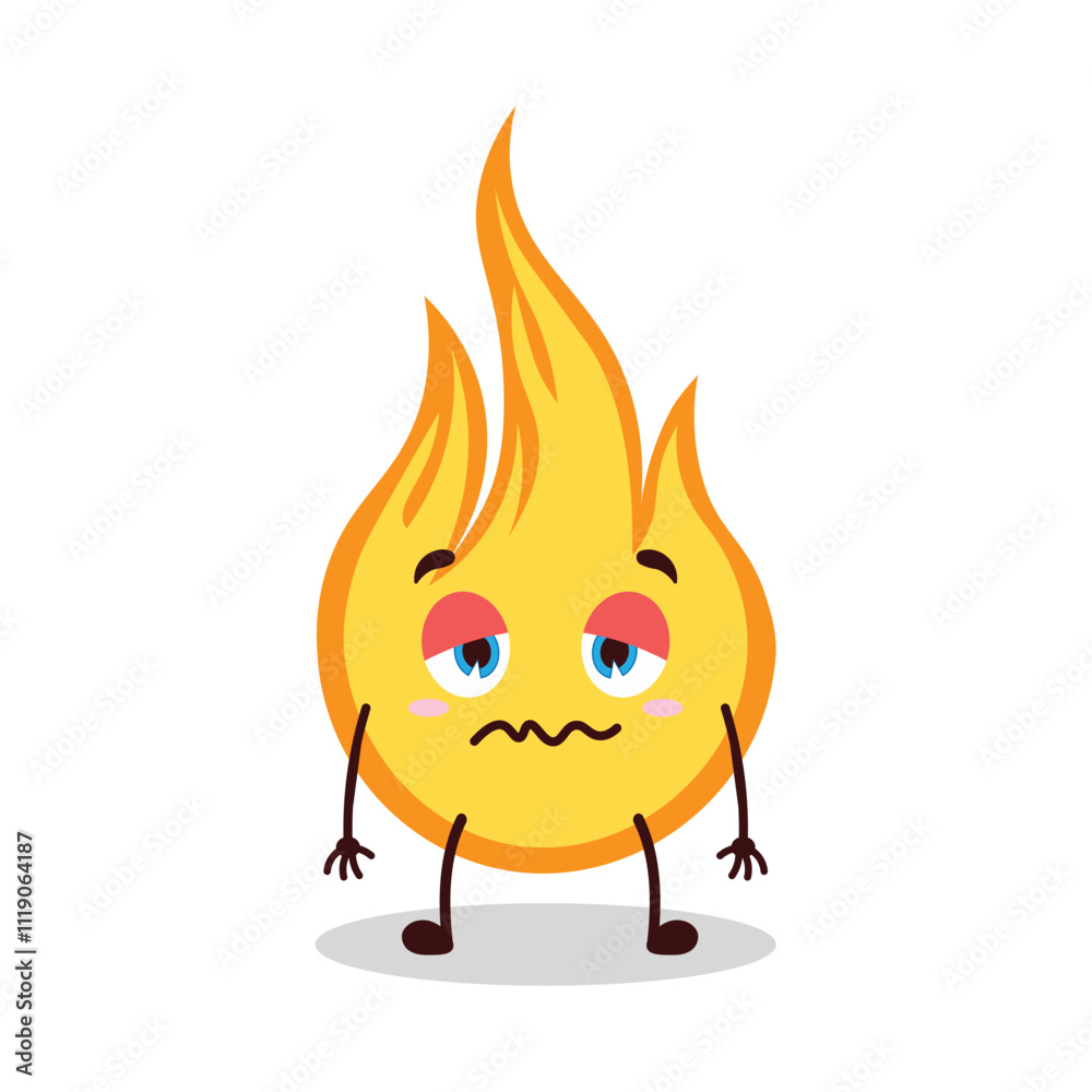 cute nope expression of fire cartoon character cute nope expression of fire cartoon character