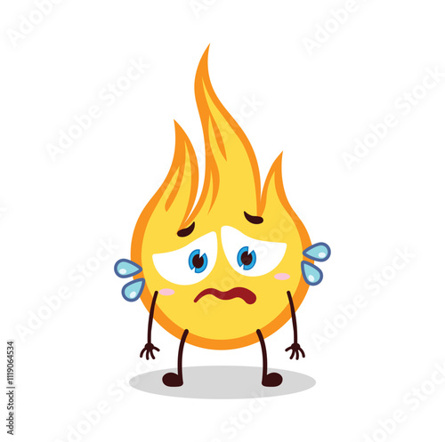 cute depressed expression of red balloon cartoon character