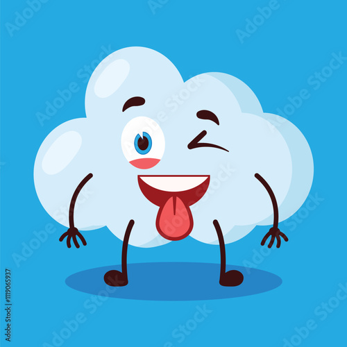cute teased expression of cloud cartoon character