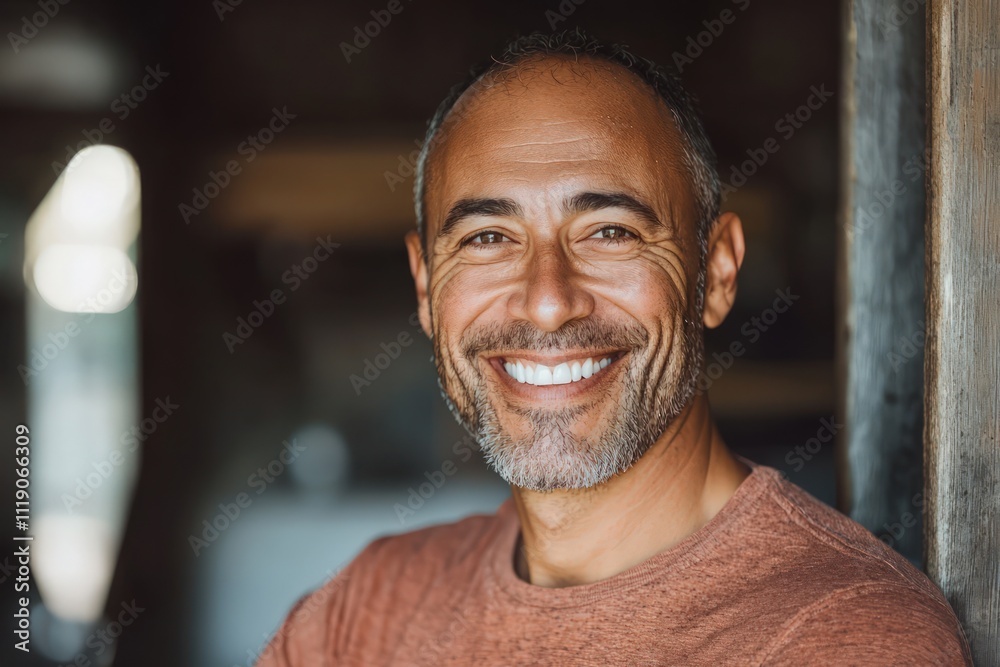 A smiling portrait a man, radiating positivity and warmth A smiling portrait a man, radiating positivity and warmth