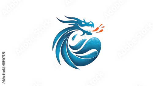 water dragon logo design