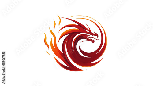 fire dragon logo design