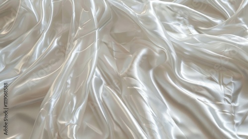 Luxurious white silk fabric with soft folds and elegant shimmer photo