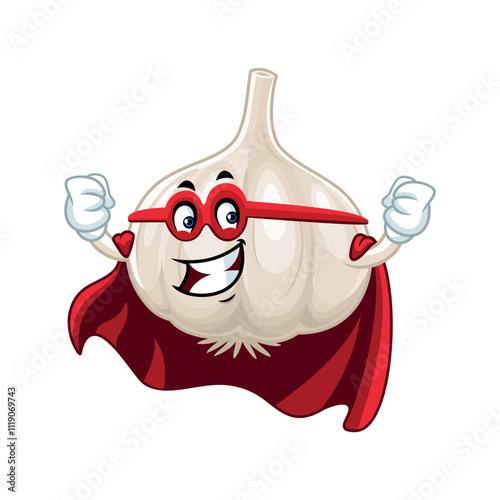 Super Garlic Cartoon Character.