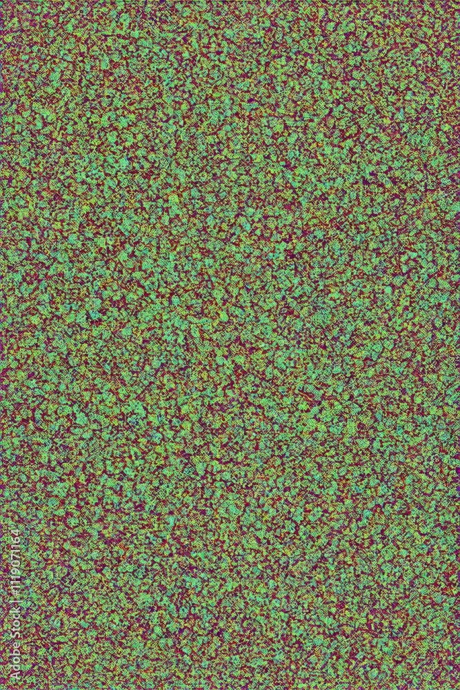 a close up of a green and red background with small dots