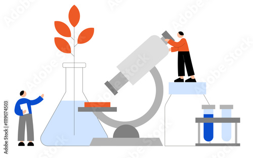 Young people working in the laboratory