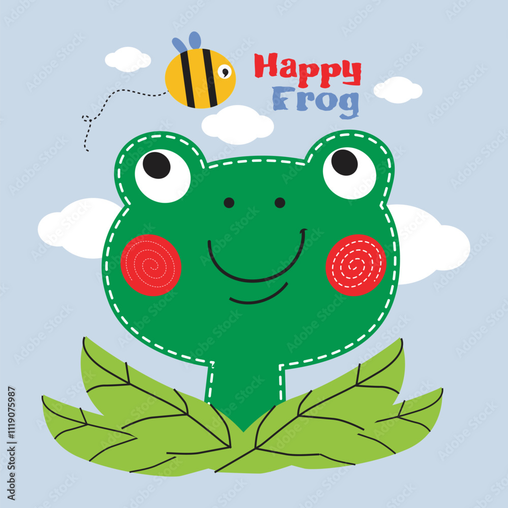 Fototapeta premium happy words waiting for the rain,design cartoon vector illustration