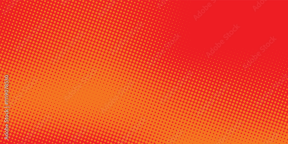 Polka dot pop art halftone pattern. Red dots on orange background Polka dot pop art halftone pattern. Red dots on orange background