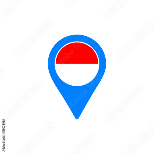 Free Download Indonesia location pin vector with national flag design illustration - GFXLoad