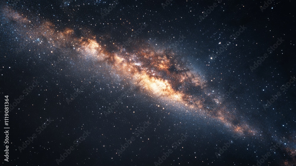 Obraz premium Stunning cosmic galaxy and nebula with star-filled sky and glowing energy