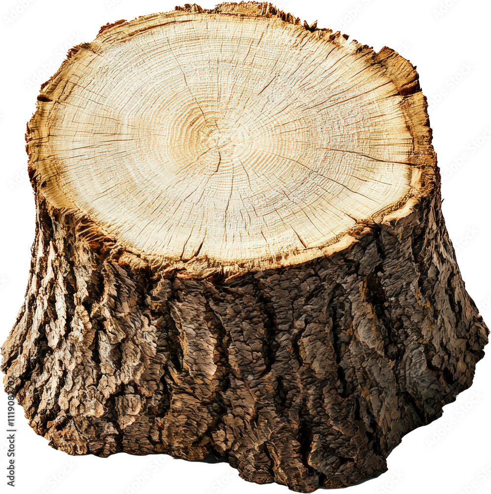 Wooden tree stump with detailed texture Wooden tree stump with detailed texture