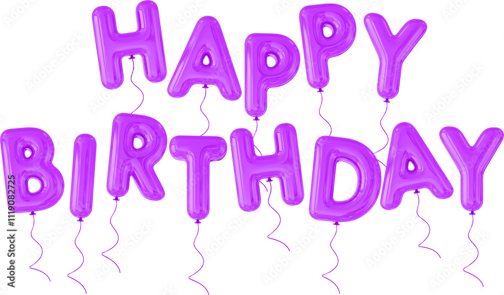 Happy Birthday Balloon Text 3D Happy Birthday Balloon Text 3D