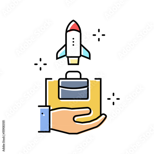 lean startup modern business color icon vector. lean startup modern business sign. isolated symbol illustration