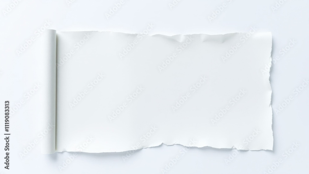 Obraz premium Blank White Paper Scroll: Perfect for Creative Projects, Artwork, and Design