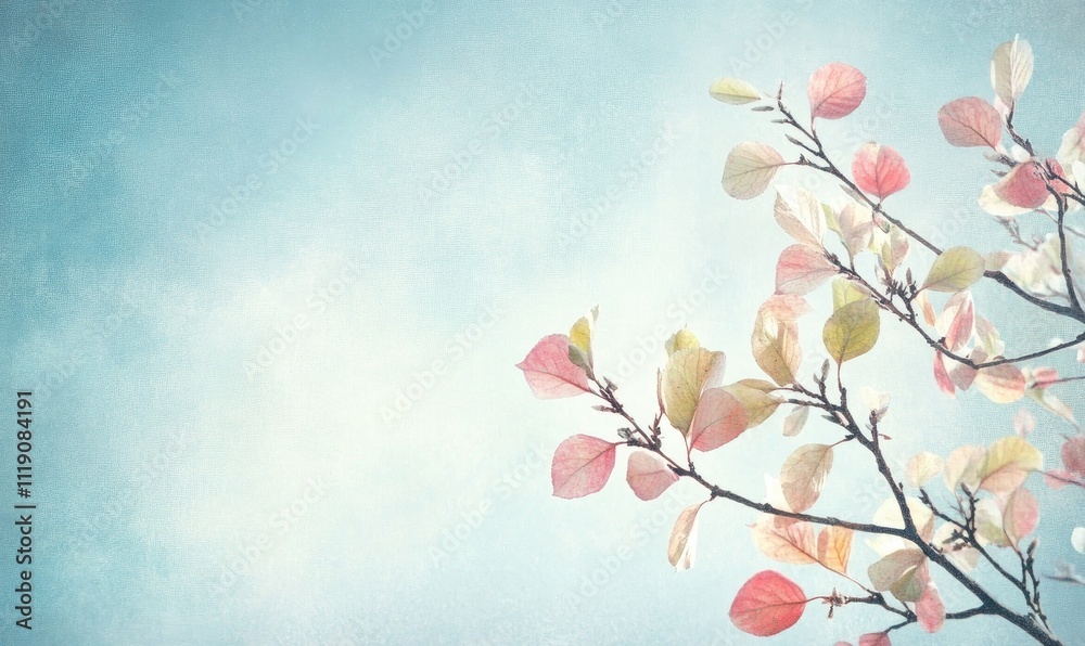 Pastel Leaves Gracefully Sway on Branches Against a Sky, Nature's Gentle Beauty in Springtime Bloom Pastel Leaves Gracefully Sway on Branches Against a Sky, Nature's Gentle Beauty in Springtime Bloom