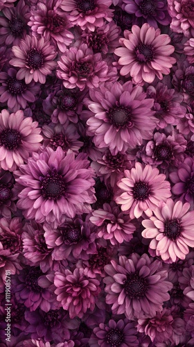 A vibrant arrangement of purple flowers creating a visually appealing floral backdrop.