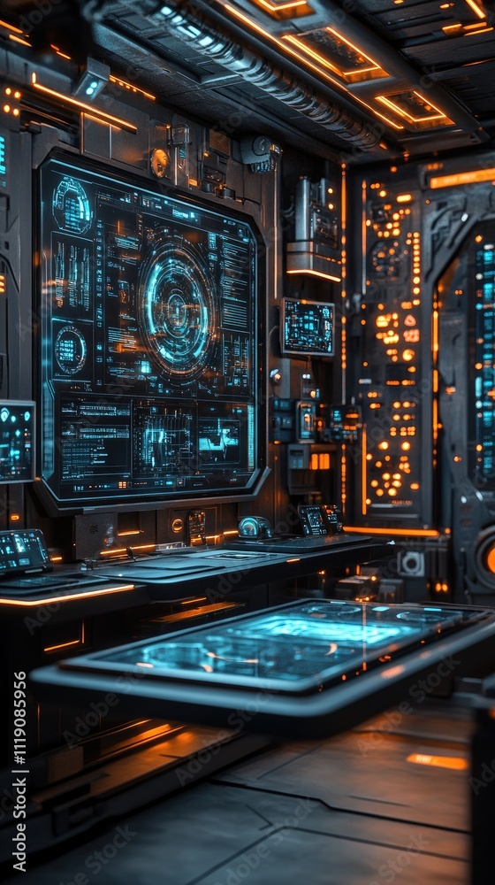 Futuristic Spaceship Control Room Interior Design Futuristic Spaceship Control Room Interior Design