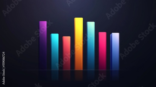 Colorful Bar Graph Visualization on Dark Background for Data Analysis